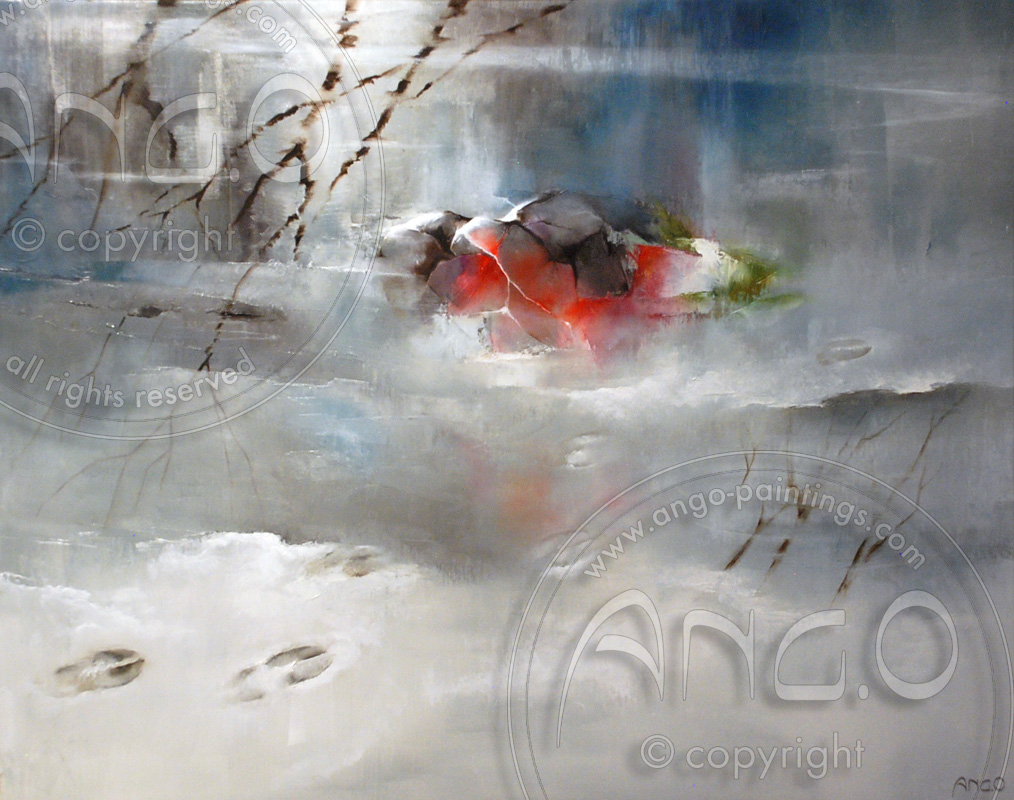 Wildlife paintings : snow landscape painting